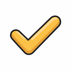 Simple Check Mark Outline Vector Icon
