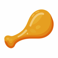 Chicken Leg Flat Vector Icon Illustration