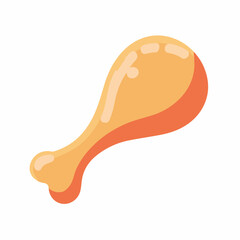 Minimalistic Chicken Leg Flat Vector Icon