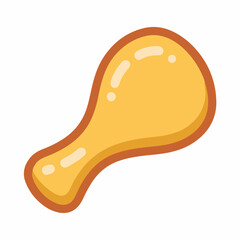 Simple Chicken Leg Icon in Flat Design