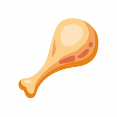Simple Chicken Leg Flat Icon Design