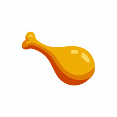 Sleek Chicken Leg Minimalistic Flat Icon