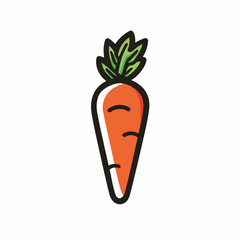 Bold Carrot Icon in Flat Design