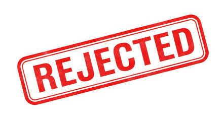 Red rejected stamp isolated on transparent background for business and finance use