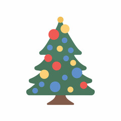 Colorful Festive Holiday Tree Icon Vector