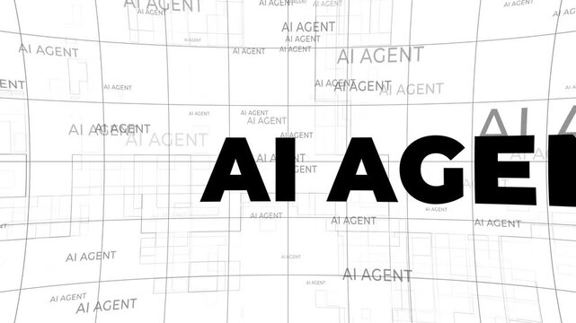 Ai Agent System Technology Automation Background Animation. Headlines Fast Scree international communication network concept