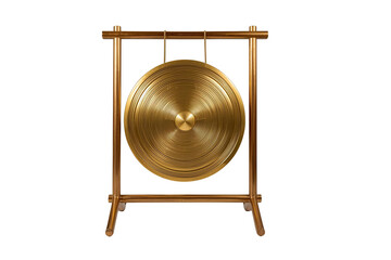 Golden gong with stand, perfect for meditation, mindfulness, and sound healing practices, bringing a sense of peace and tranquility to any space
