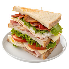 Club Sandwich on transparent background
