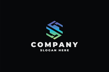 Geometric Tech Letter S Logo
