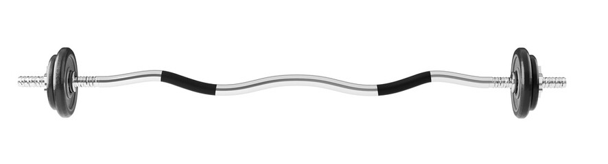 biceps barbell isolated on white background . 3D Render