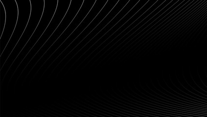 Flowing white lines form an elegant pattern on black