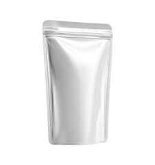 Blank, silvery, zippered pouch