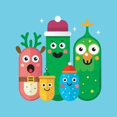 Cute Christmas  Vector art illustration file 