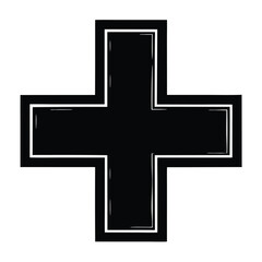 Obraz premium hospital cross symbol icon vector icon