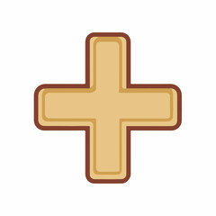 Obraz premium Simple Cross Symbol in Flat Vector Style