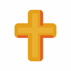 Obraz premium Minimal Cross Symbol in Flat Design
