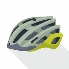 Fototapeta premium Biking Helmet Flat Vector Icon Design