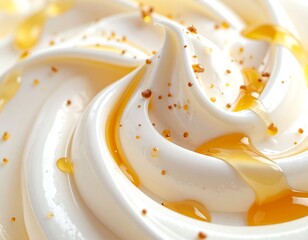 Whipped cream with honey drizzle