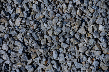 Close up of gray crushed stone