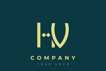 HV Modern Golden Logo