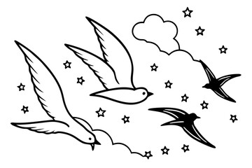 Obraz premium birds are flying in the sky