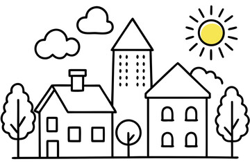 vector illustration of houses