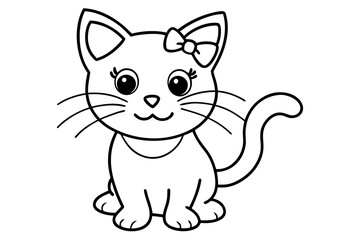 Obraz premium a cute cat with bow- cute kitty