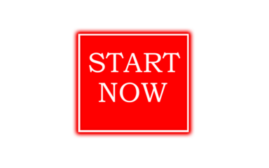 "Large Red Square Start Now Button Isolated on Transparent Background PNG"