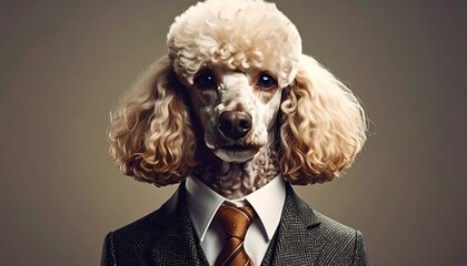Dog in suit, serious face