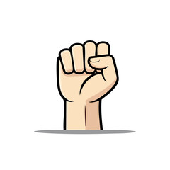 Symbolic hand gesture of a closed fist, signifying strength, solidarity and defiance