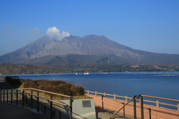 道の駅たるみずから見た桜島