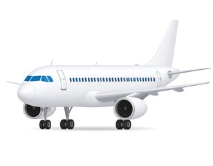 Obraz premium White jetliner side view