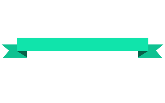 "Green Ribbon Banner Minimalist Flat Design Isolated on Transparent Background PNG"