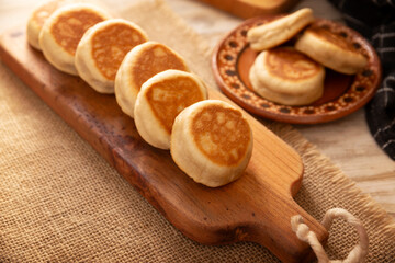 Gorditas de Nata. Cream Gorditas, Mexican street cookies, is an easy recipe made with wheat flour, cream, sugar and cinnamon, sweet bread similar in shape to an little pancake, eaten as a dessert.