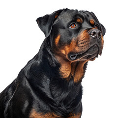 Obraz premium Loyal Rottweiler posing confidently with intelligent gaze, ready for professional use in diverse projects 