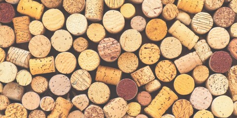 Wine corks textured background creating pattern