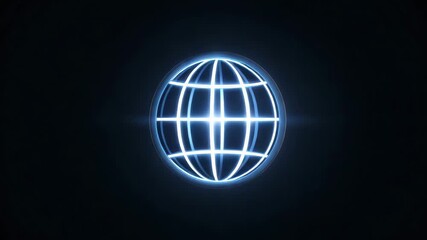 A glowing globe icon representing global connectivity and digital innovation in technology and communication. - Powered by Adobe