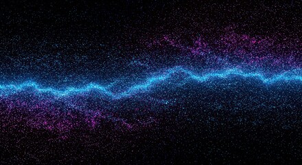 Obraz premium Abstract Digital Background with Glowing Particle Sound Wave Visualization
