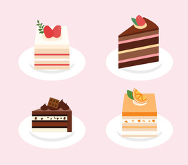 Delicious Cake Slices , Perfect for Dessert or Celebration
