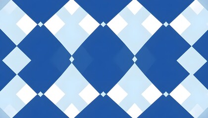 Ornate Blue and White Kaleidoscopic Diamond Pattern