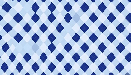 Intricate Center Focus Diamond Pattern in Blue and White