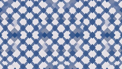 Minimalist Argyle Diamond Pattern in White and Blues