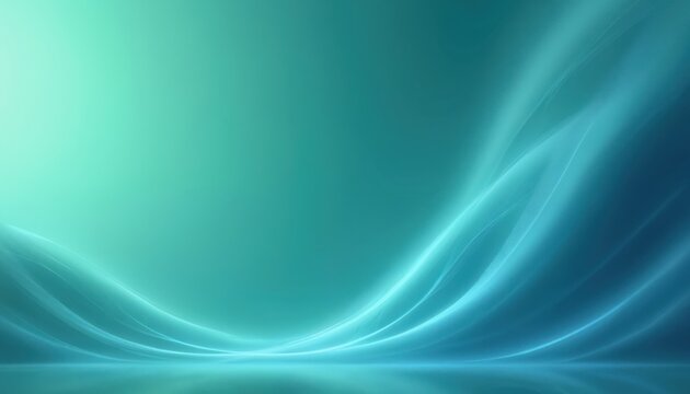 Abstract digital art features blue and green gradient background. Wavy lines move across the screen. Tech style visual perfect for any design or project.