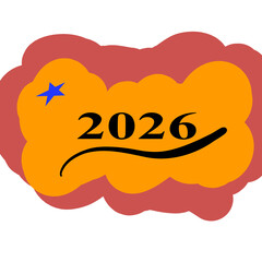 New year 2026 graphic element isolated on transparent background