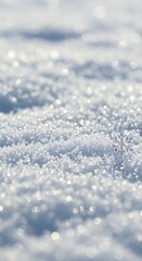 Obraz premium A delicate, intricate snowflake rests gently on a sparkling blanket of fresh white snow, illuminated by bright winter sunlight creating shimmering bokeh effects in the frosty background.