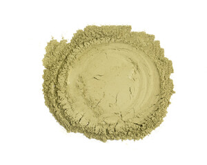 matcha tea powder on white background