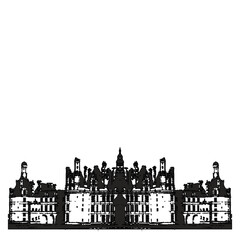 Black vector silhouette of the London city skyline with famous landmark architecture illustrating urban travel and business