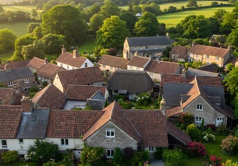 roofs of houses in the village