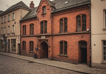 red brick building with building year sign 1896