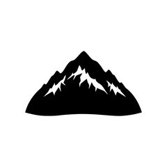 Snow-covered hill silhouette vector on white background